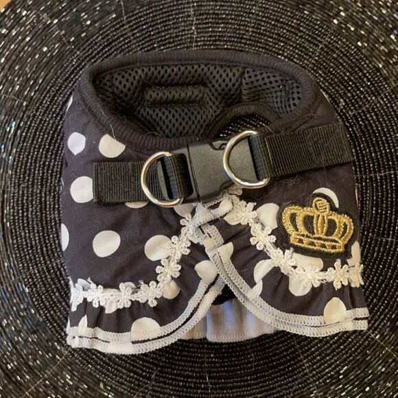 PRECIOUS POLKA Dot Ruffle Puppy Harness! - Picture 1 of 13